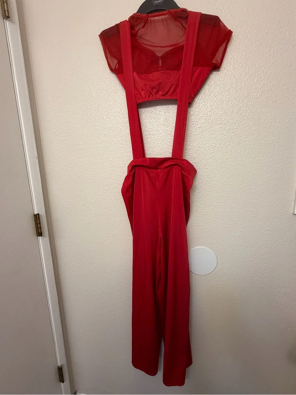Kelle dance costume red wide leg COLOR THEORY SUSPENDER 3740 contemporary SA